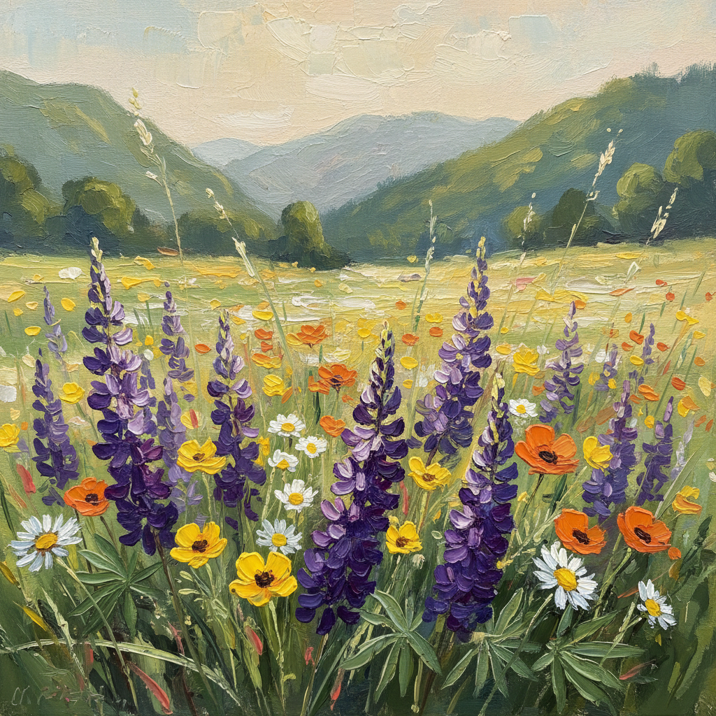 Alpine wildflower meadow in summer