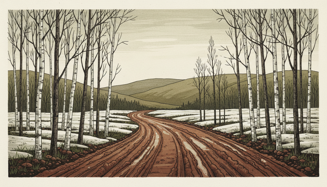 Vermont mud season landscape